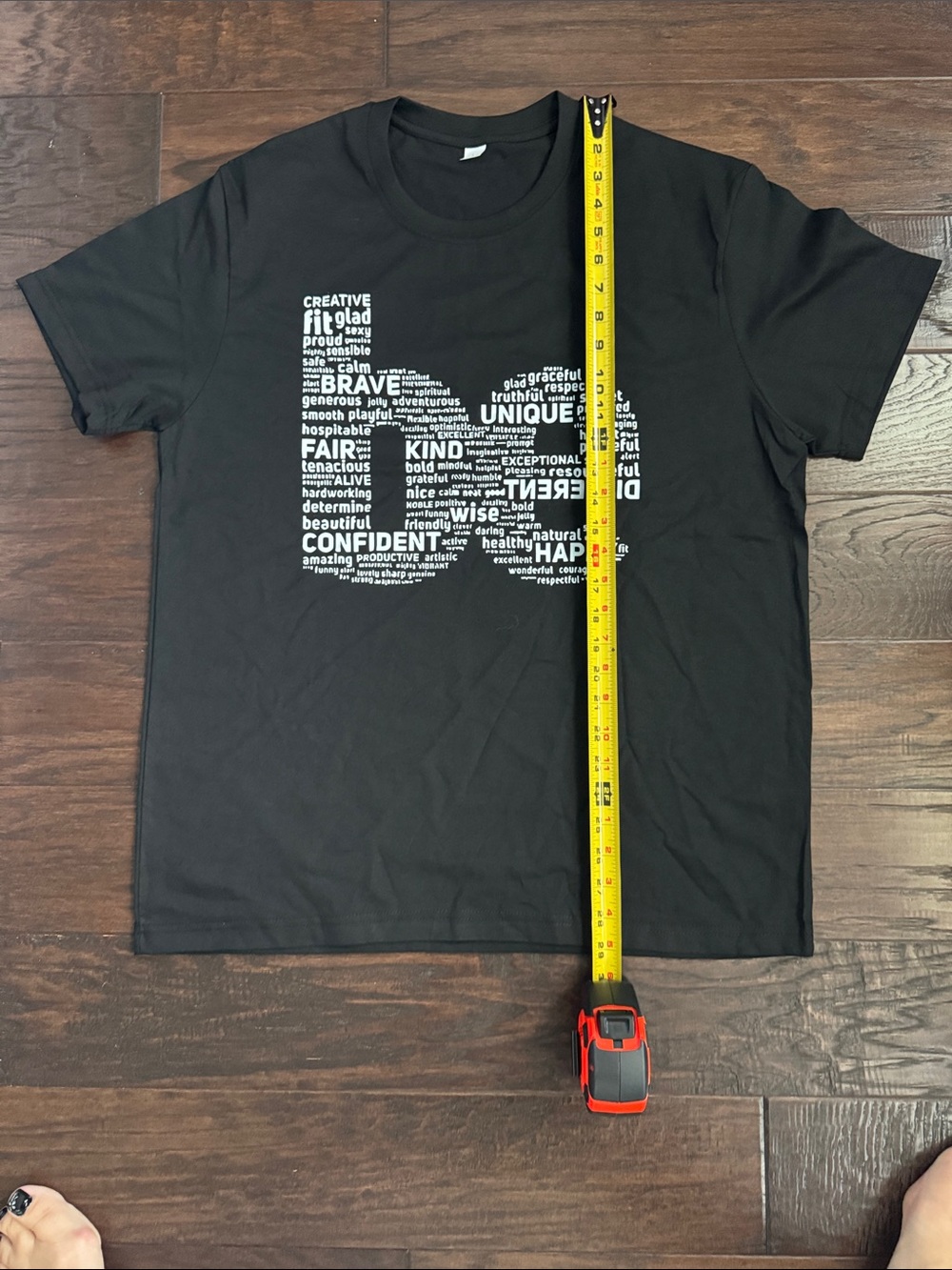 NWOT Women's Black Graphic T-Shirt with Positive Word Art - Picture 5 of 6